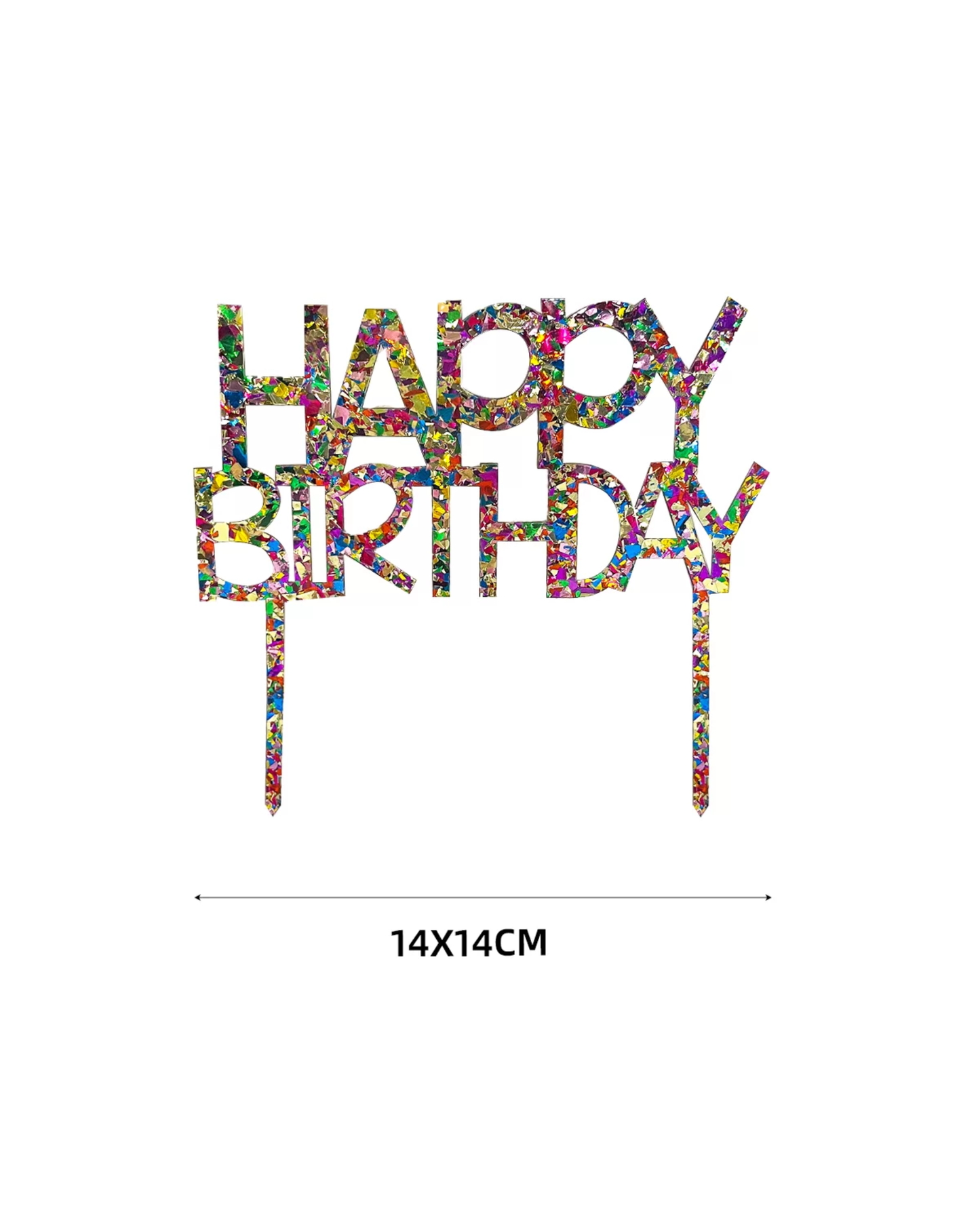 Happy Birthday Rainbow Glitter Cake Topper