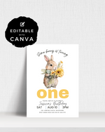 Bunny Birthday Party Invite Ages 1-10 | Digital Download ALW102