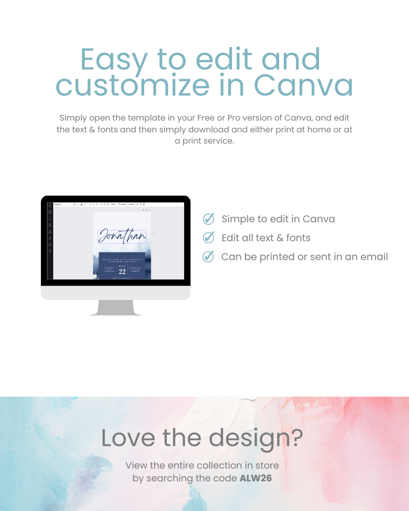 A digital mockup showcasing customizable templates for editing text and fonts in Canva.