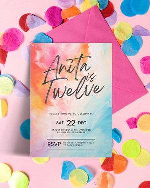 Bright Birthday Party Invite Ages 1-90 | Digital Download ALW45