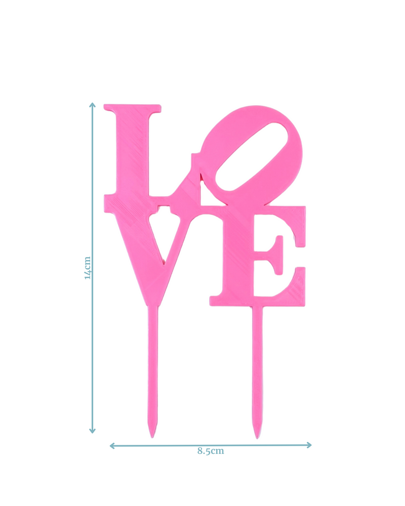 Love Cake Topper Pink