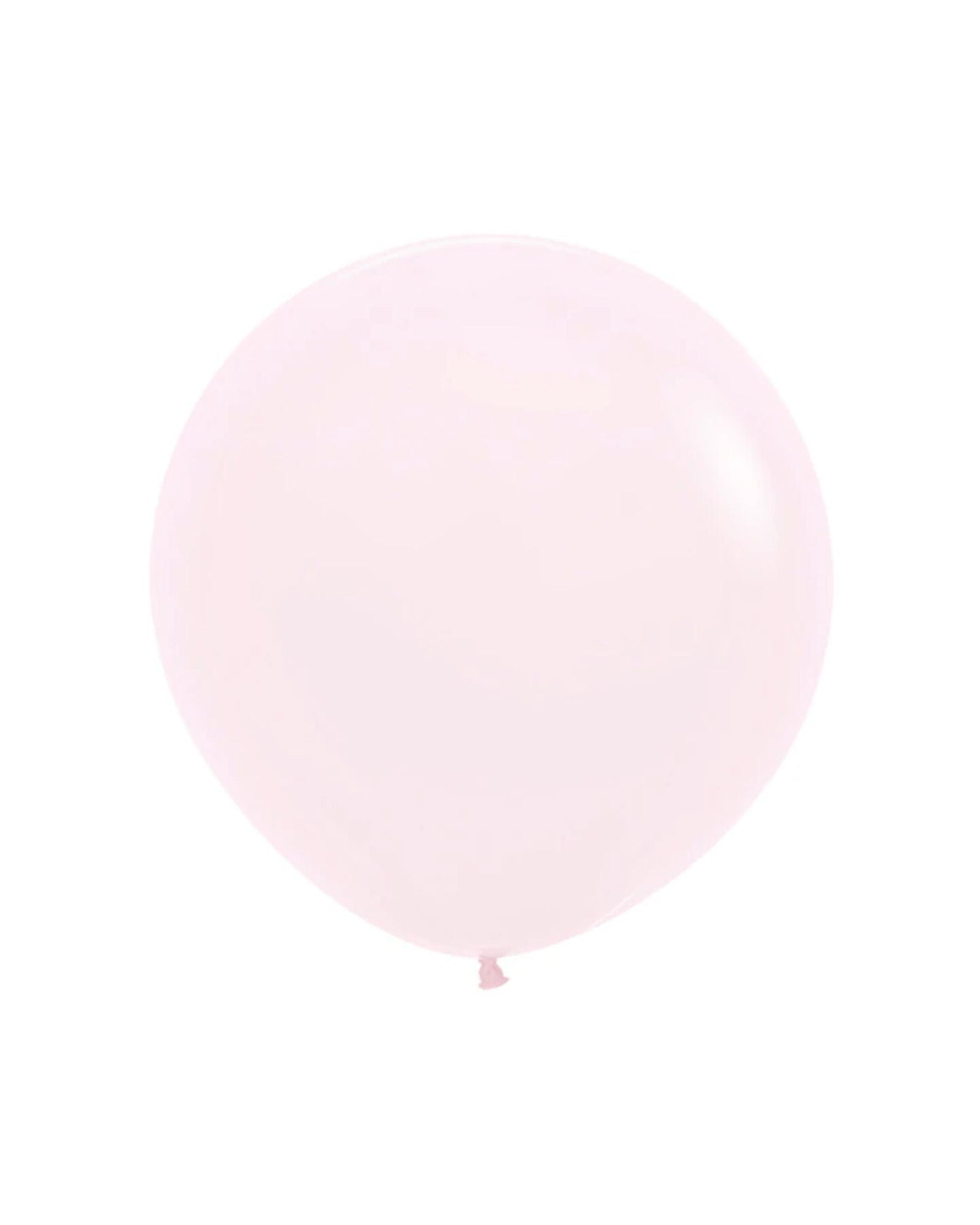 A pale pink balloon floating against a soft white background, evoking a sense of celebration and joy.
