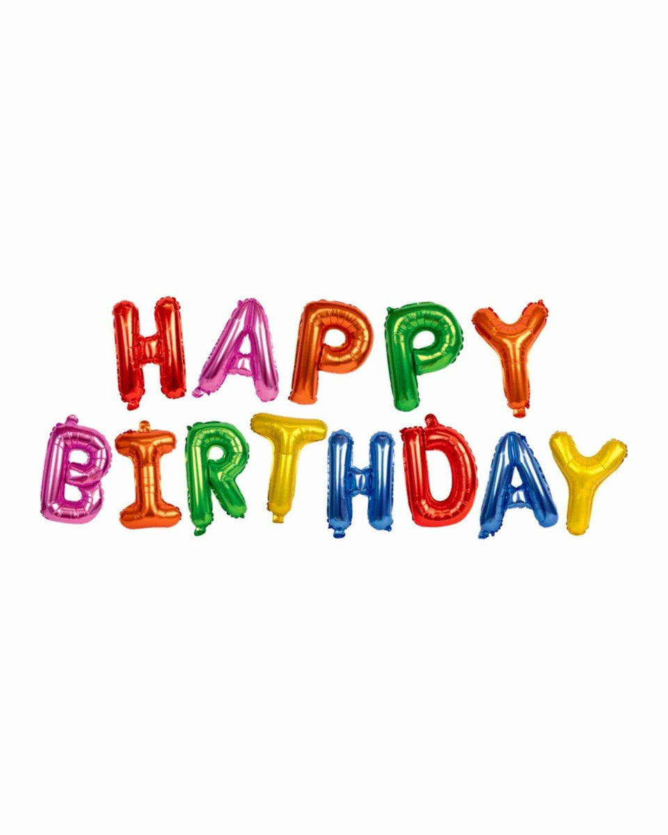 Happy Birthday Foil Balloon Banner Rainbow – A Little Whimsy