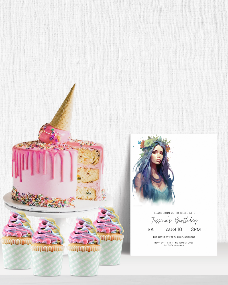 Flower Crown Queen Birthday Party Invite | Digital Download ALW116