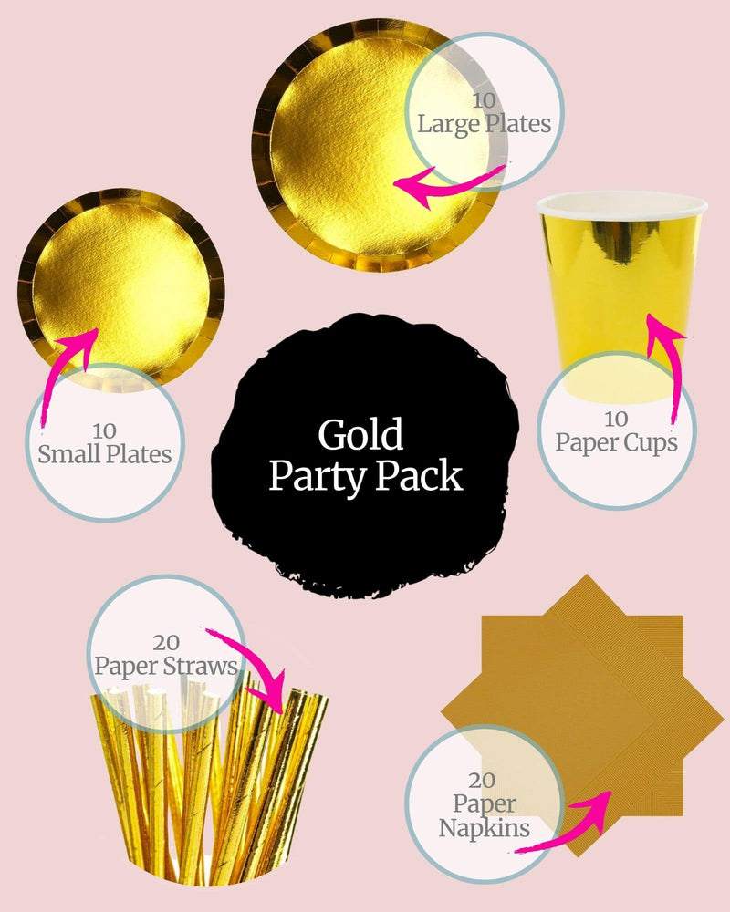 Gold Tableware Party Pack