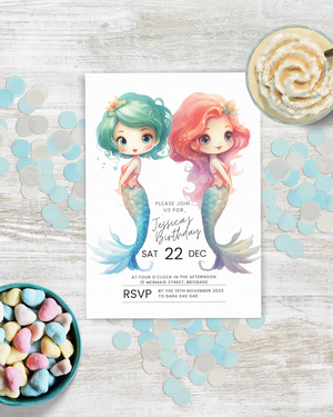 Mermaid Birthday Party Invite | Digital Download ALW58