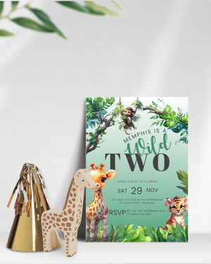 Wild TWO Birthday Party Invite | Digital Download ALW06