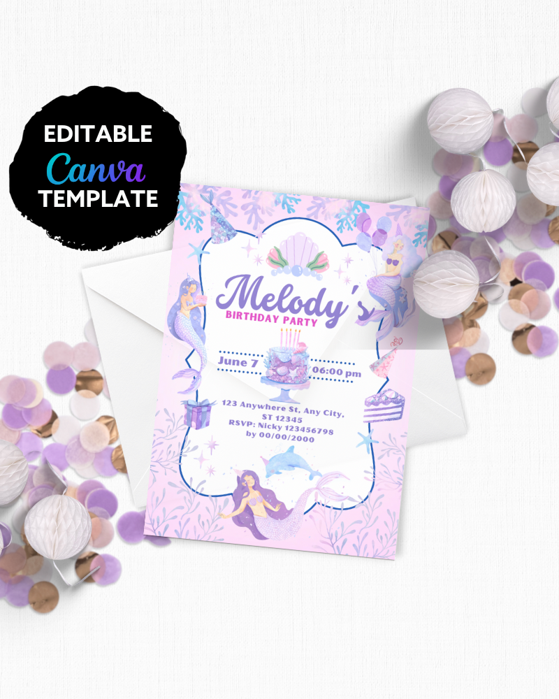 Whimsy Prom Invite Mermaid Party Invite | Digital Download – A Little Whimsy