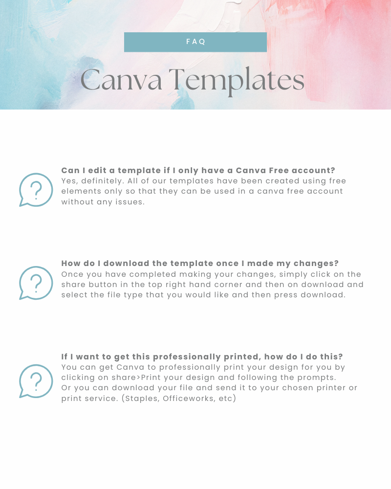 A soft pastel background with abstract swirls and a central question mark, conveying a whimsical and artistic vibe.