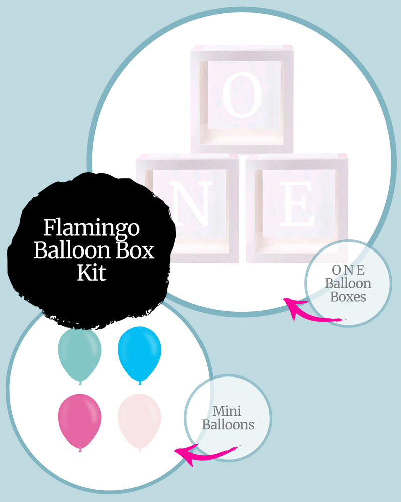 
            
                Load image into Gallery viewer, Flamingo ONE Balloon Box Kit
            
        