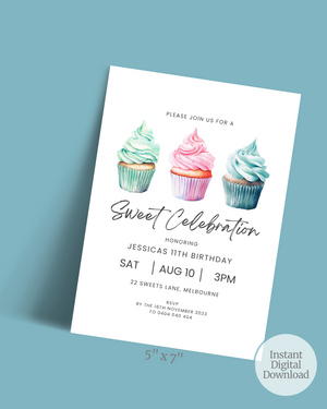 Sweet Celebration Birthday Party Invite Ages 1-90 | Digital Download ALW69