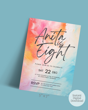 Bright Birthday Party Invite Ages 1-90 | Digital Download ALW45