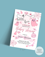 Halloween Baby Shower Invite Pink | Digital Download ALW402