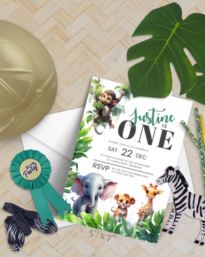 Jungle Party Invite Ages 1-10 | Digital Download ALW05