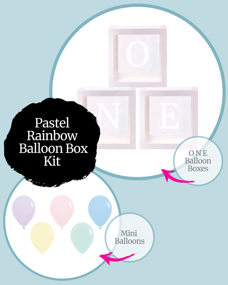 Pastel Rainbow ONE Balloon Box Kit