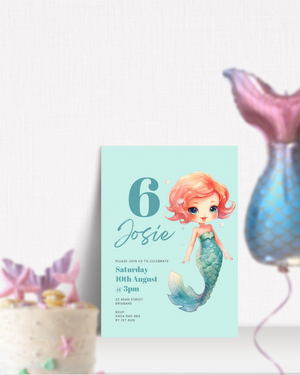 Mermaid Birthday Party Invite Ages 1-10 | Digital Download ALW55