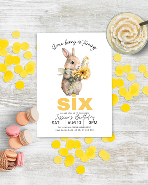 Bunny Birthday Party Invite Ages 1-10 | Digital Download ALW102