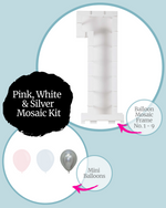 Pink, White & Silver DIY Balloon Mosaic Kit