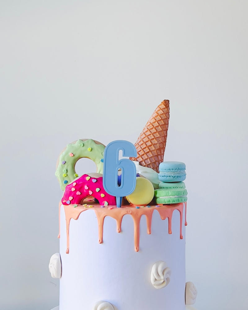 Number 6 Cake Topper (Custom Colour)