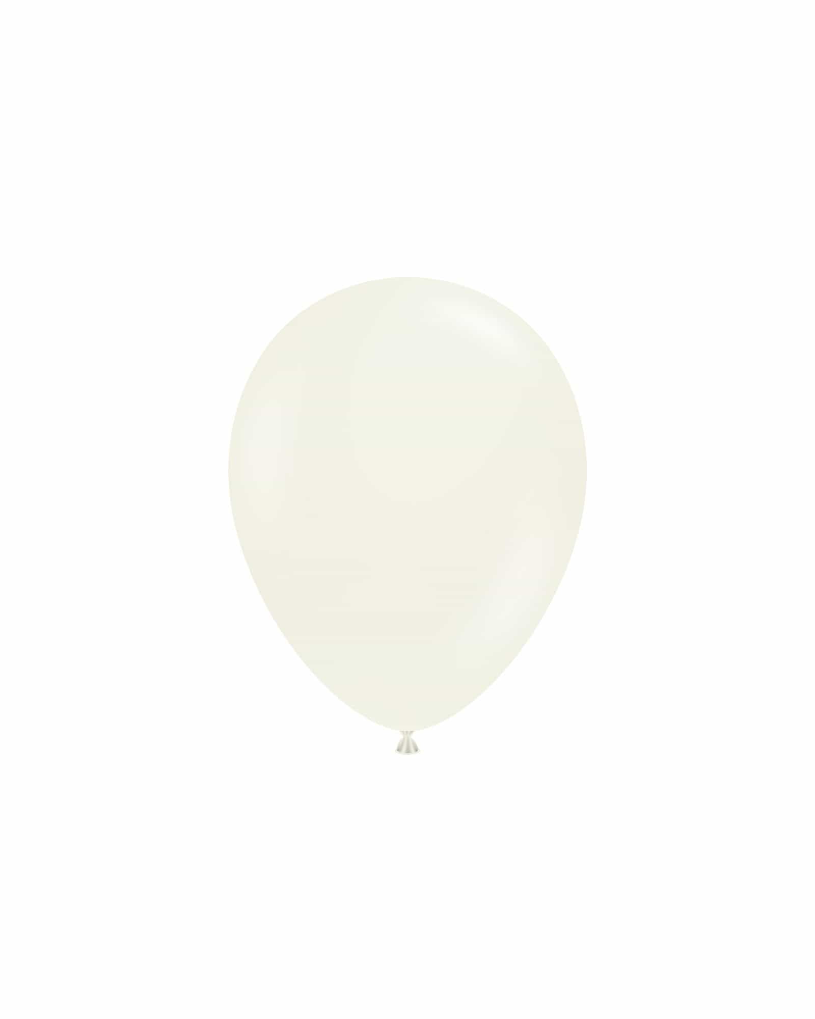 A pale balloon floats against a white background, reflecting light with a smooth, glossy surface.