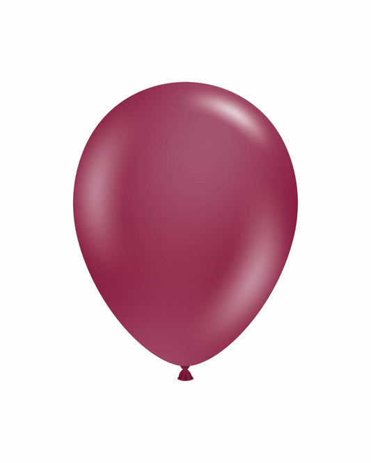 Single maroon balloon with a smooth surface, centered against a white background.