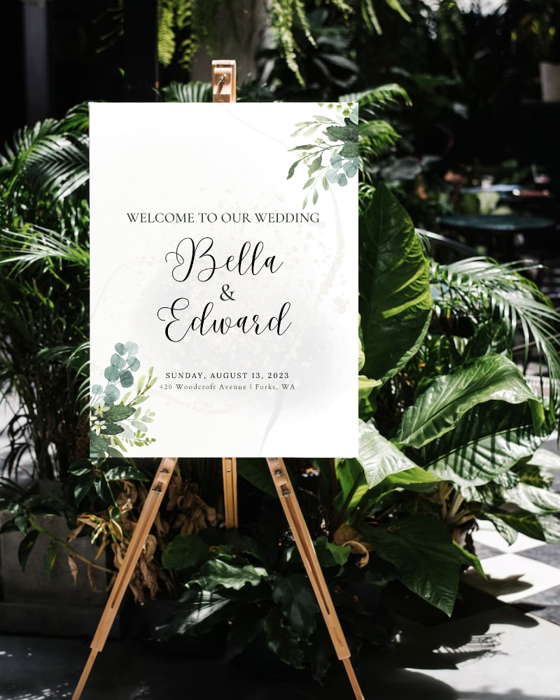 Green Floral Wedding Stationery Bundle | Digital Download