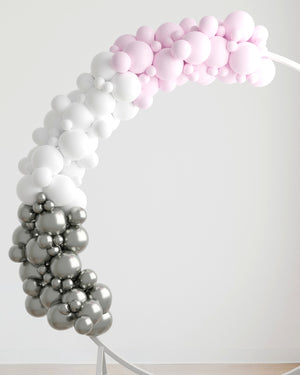 
            
                Load image into Gallery viewer, Pink, White &amp;amp; Silver DIY Balloon Garland Kit
            
        