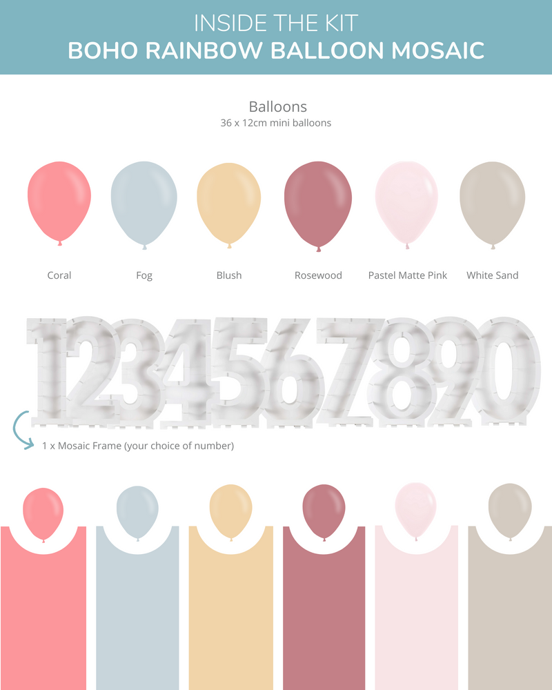 
            
                Load image into Gallery viewer, Boho Rainbow DIY Balloon Mosaic Kit
            
        