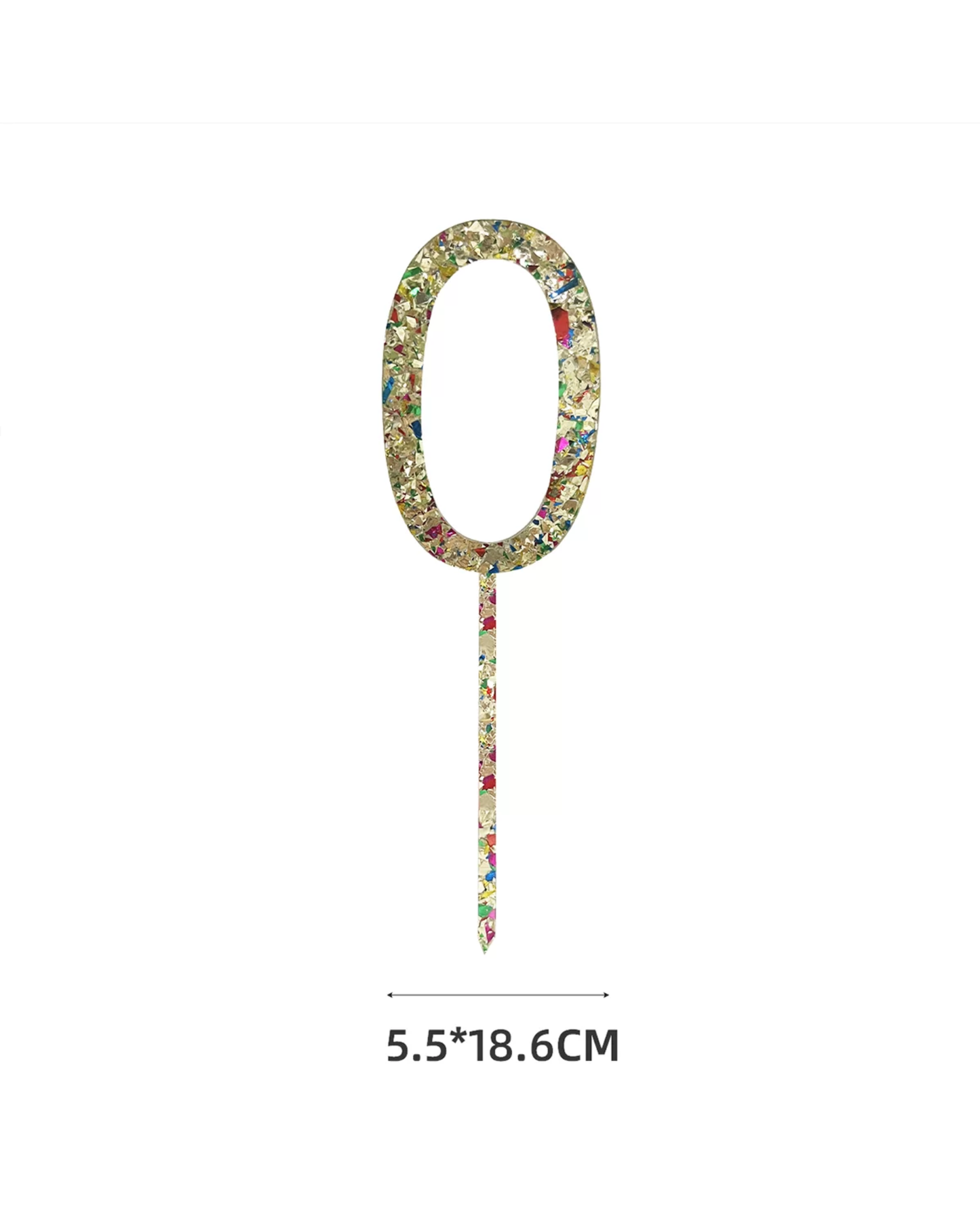 Number 9 Rainbow Glitter Cake Topper