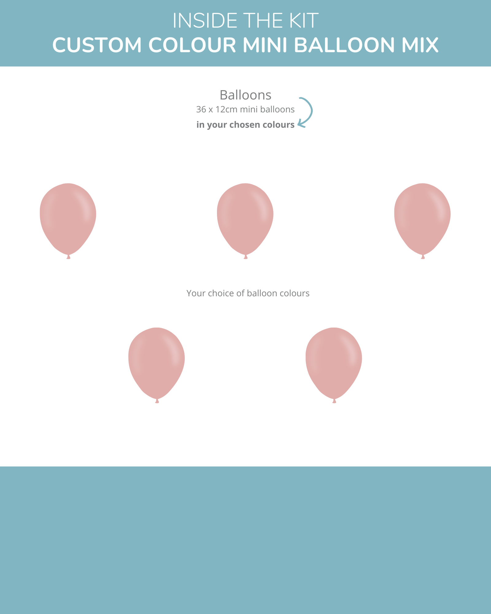 A selection of mini balloons in soft pastel shades, arranged with a clear, light background for an inviting look.