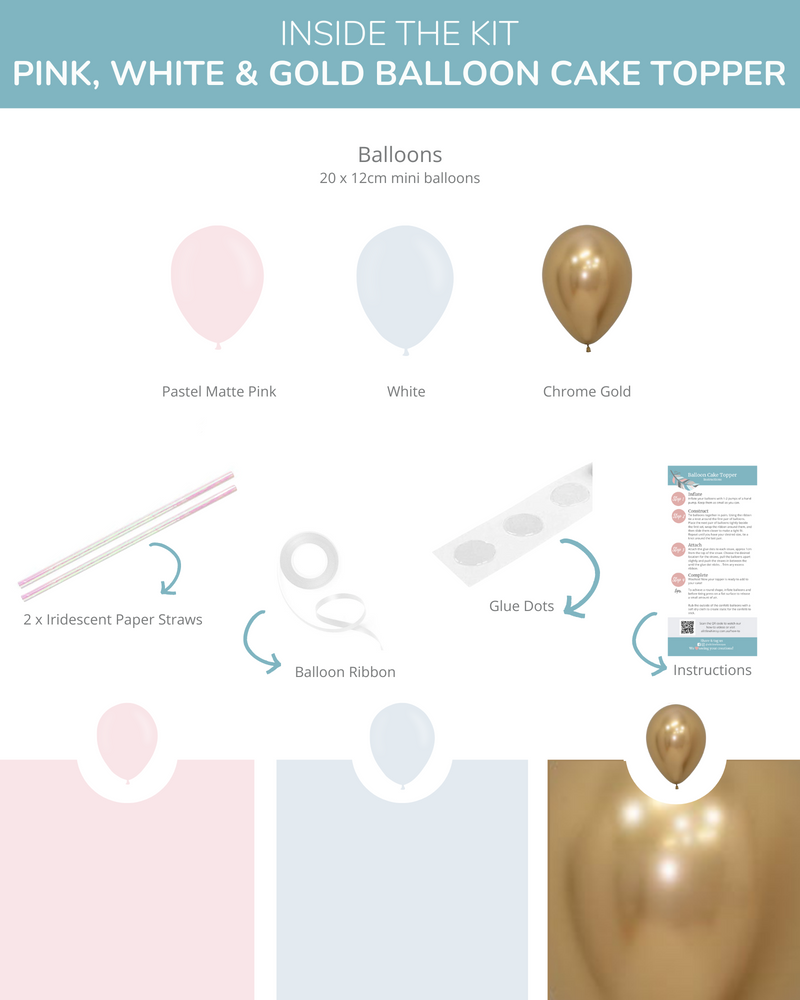 Pink, White & Gold Balloon Pack