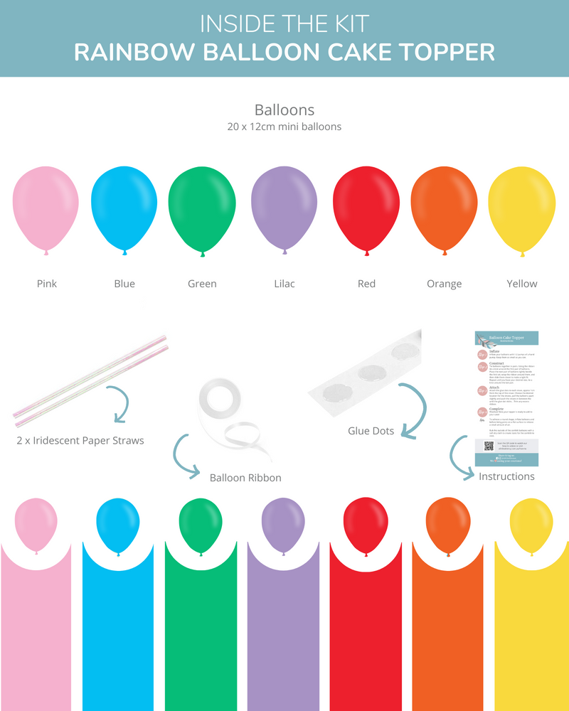 
            
                Load image into Gallery viewer, Rainbow Balloon Cake Topper
            
        