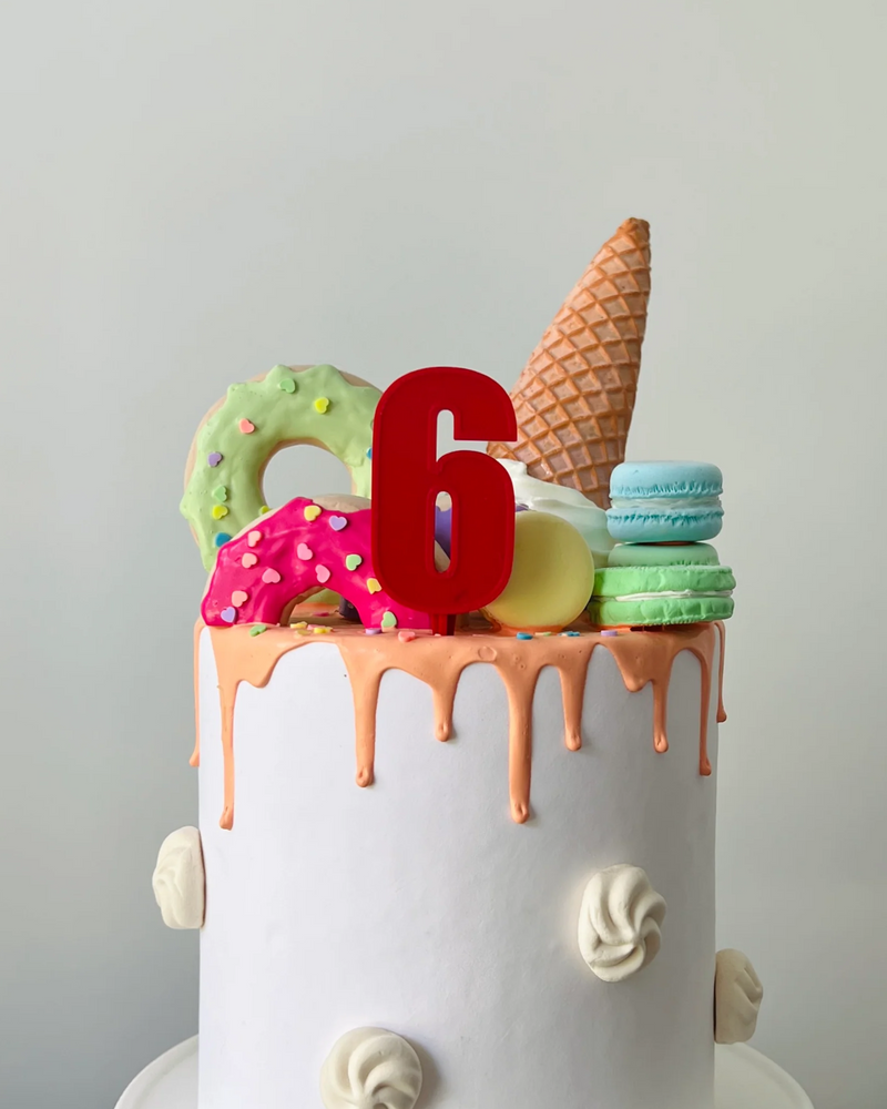 Number 6 Cake Topper (Custom Colour)