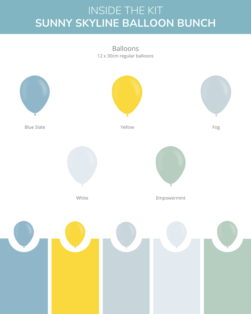 
            
                Load image into Gallery viewer, Sunny Skyline Balloon Bunch
            
        