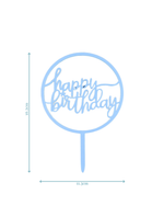 Happy Birthday Large Round Cake Topper (Custom Colour)