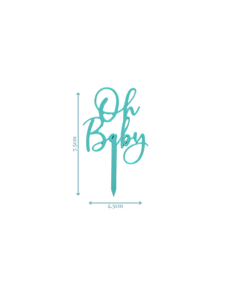 Oh Baby Cupcake Topper (Custom Colour)