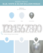 Blue, White & Silver DIY Balloon Mosaic Kit