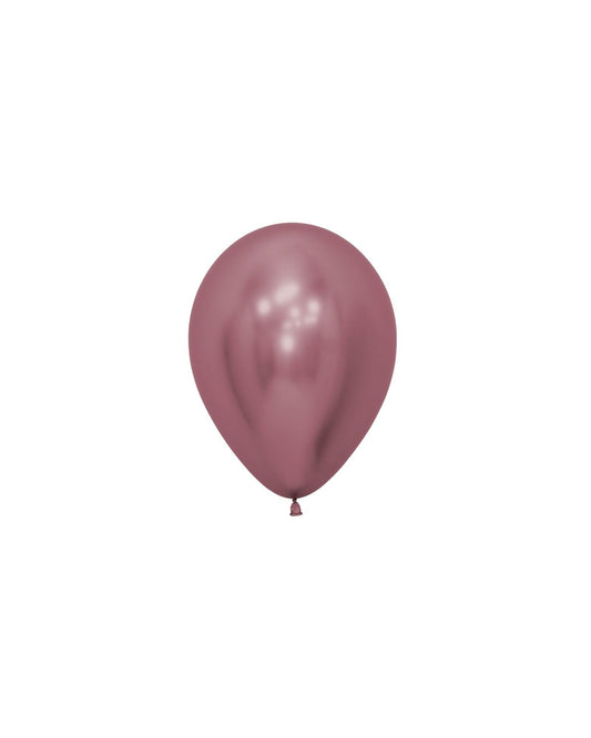 Shiny pink balloon with a smooth surface, floating against a plain white background.