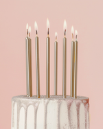 Tall Cake Candles Silver