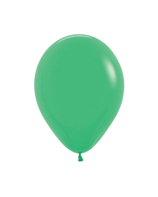 Glossy green balloon with a smooth surface, floating against a white background, capturing a cheerful vibe.