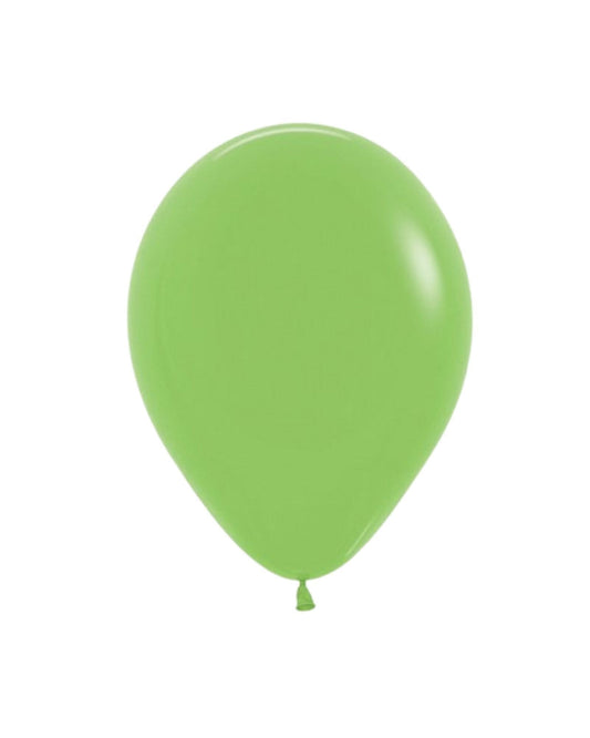 Bright lime green balloon with a glossy finish, floating against a plain white background.