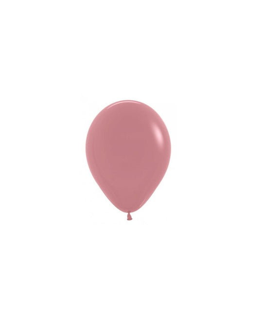 A glossy pink balloon with a rounded shape and a small knot at the base, set against a plain white background.