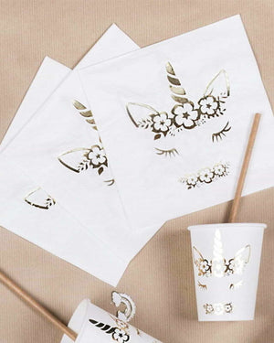 
            
                Load image into Gallery viewer, Gold Foil Unicorn Napkins - A Little Whimsy
            
        