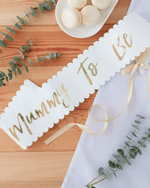 Mummy To Be Gold Sash - A Little Whimsy