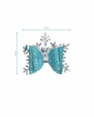 Blue with Silver Snowflake Hair Clip