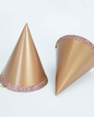 Rose Gold with Glitter Edge Mini Party Hat - A Little Whimsy