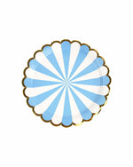 Blue Candy Stripe Paper Plates - A Little Whimsy