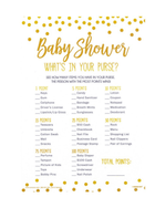 What's In Your Purse Baby Shower Game - A Little Whimsy