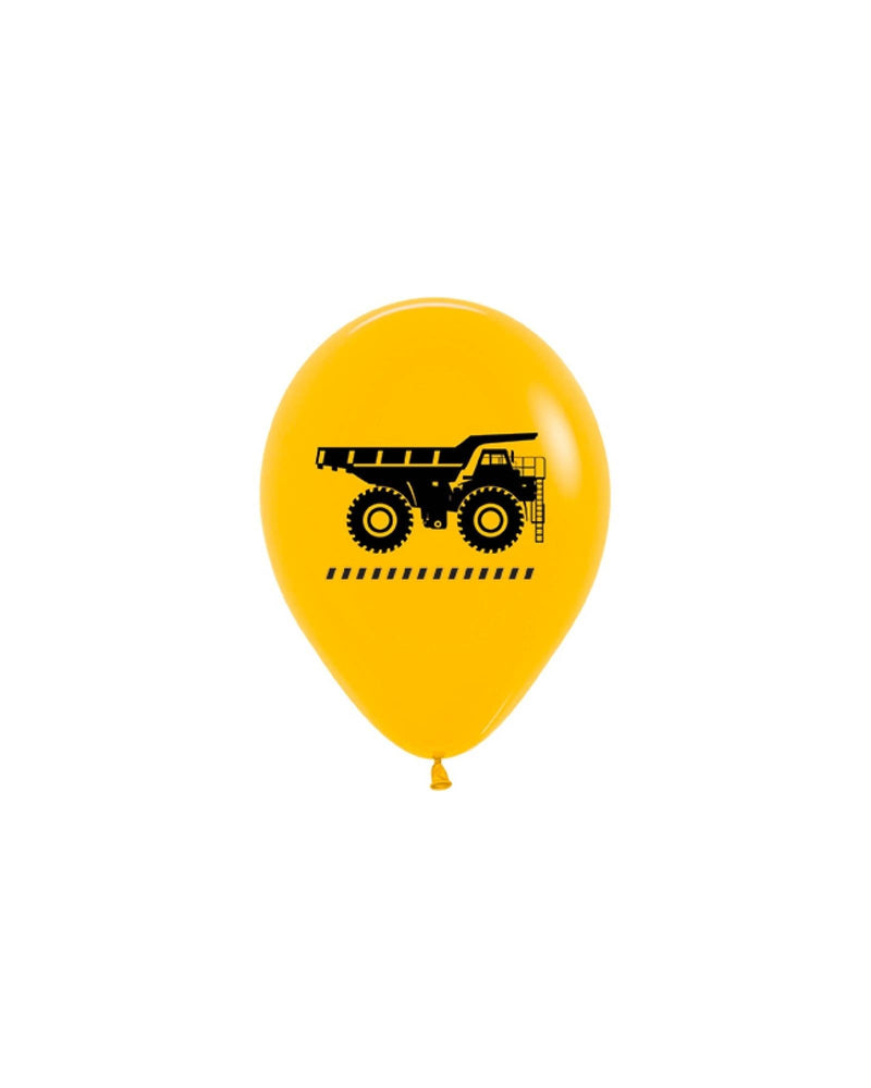 Yellow Construction Truck Balloon Regular 30cm