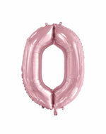 Number 0 Light Pink Foil Balloon (86cm) - A Little Whimsy